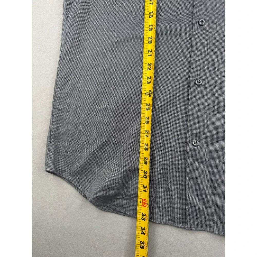 Banana Republic Mens Non-Iron Slim‎ Fit Dress Shirt Gray 16-16.5 LT French Cuff